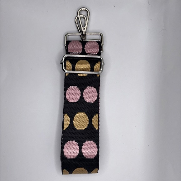 Black w/Dots Adjustable Replacement Crossbody Strap Bundle W/silver Hardware - Picture 1 of 2
